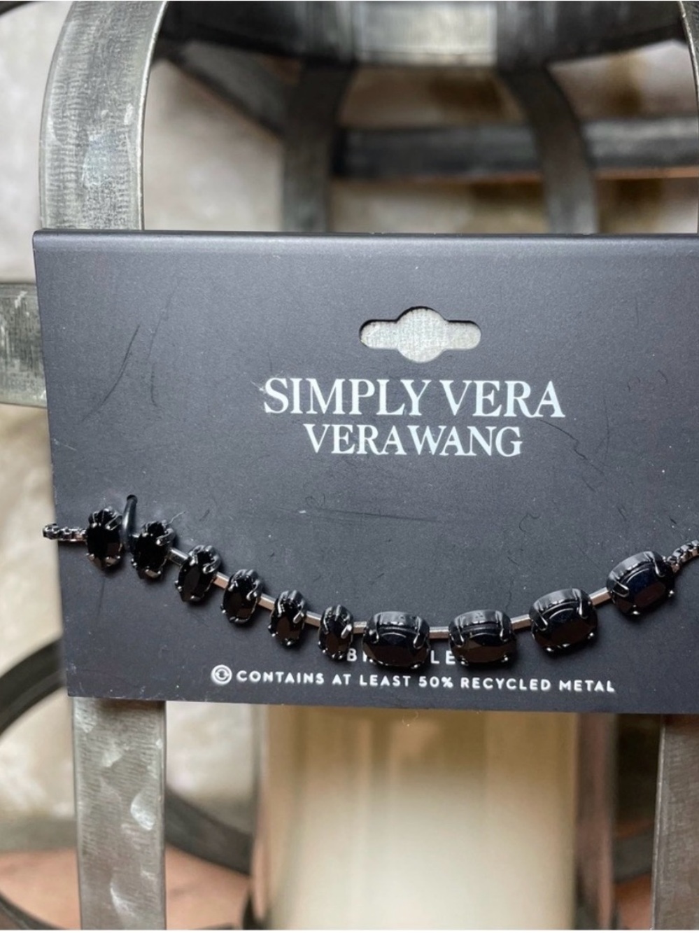 NWT Simply Vera Vera Wang black beaded bracelet